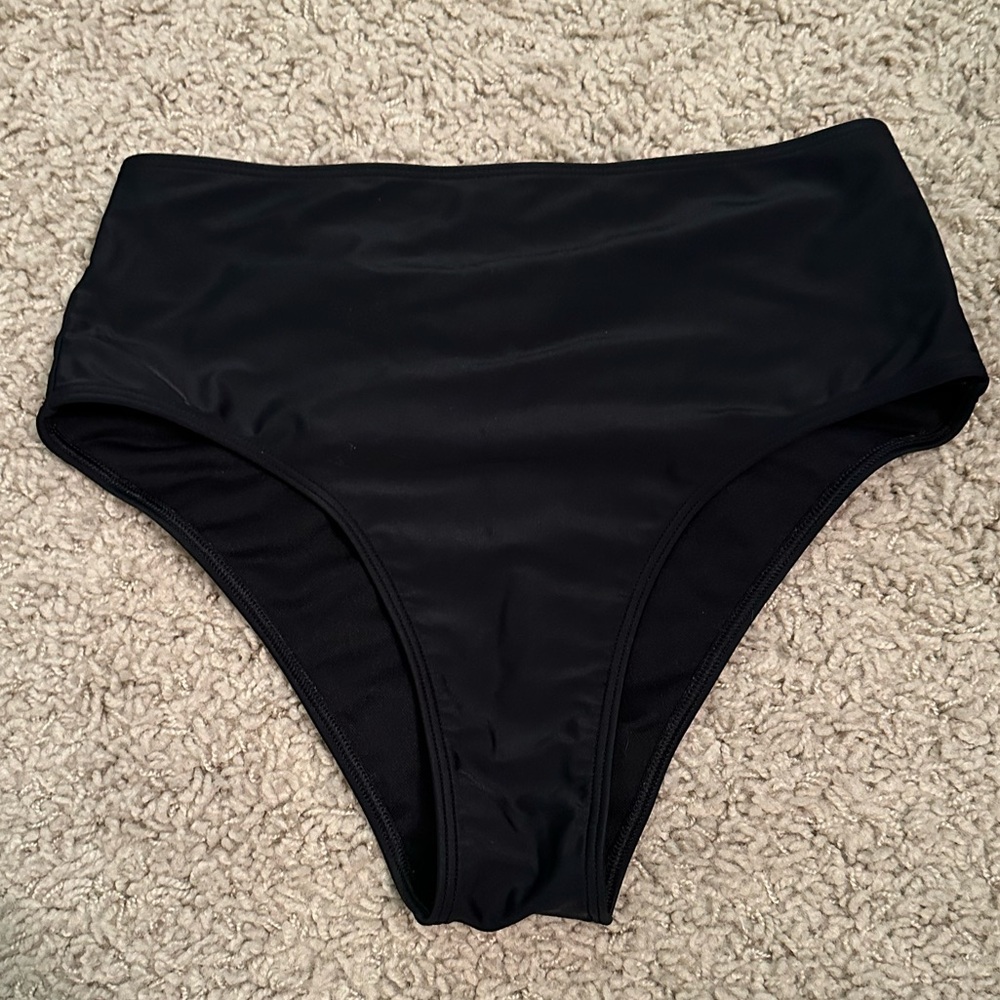 Hollister Black High Waisted Bikini Bottom Size Small